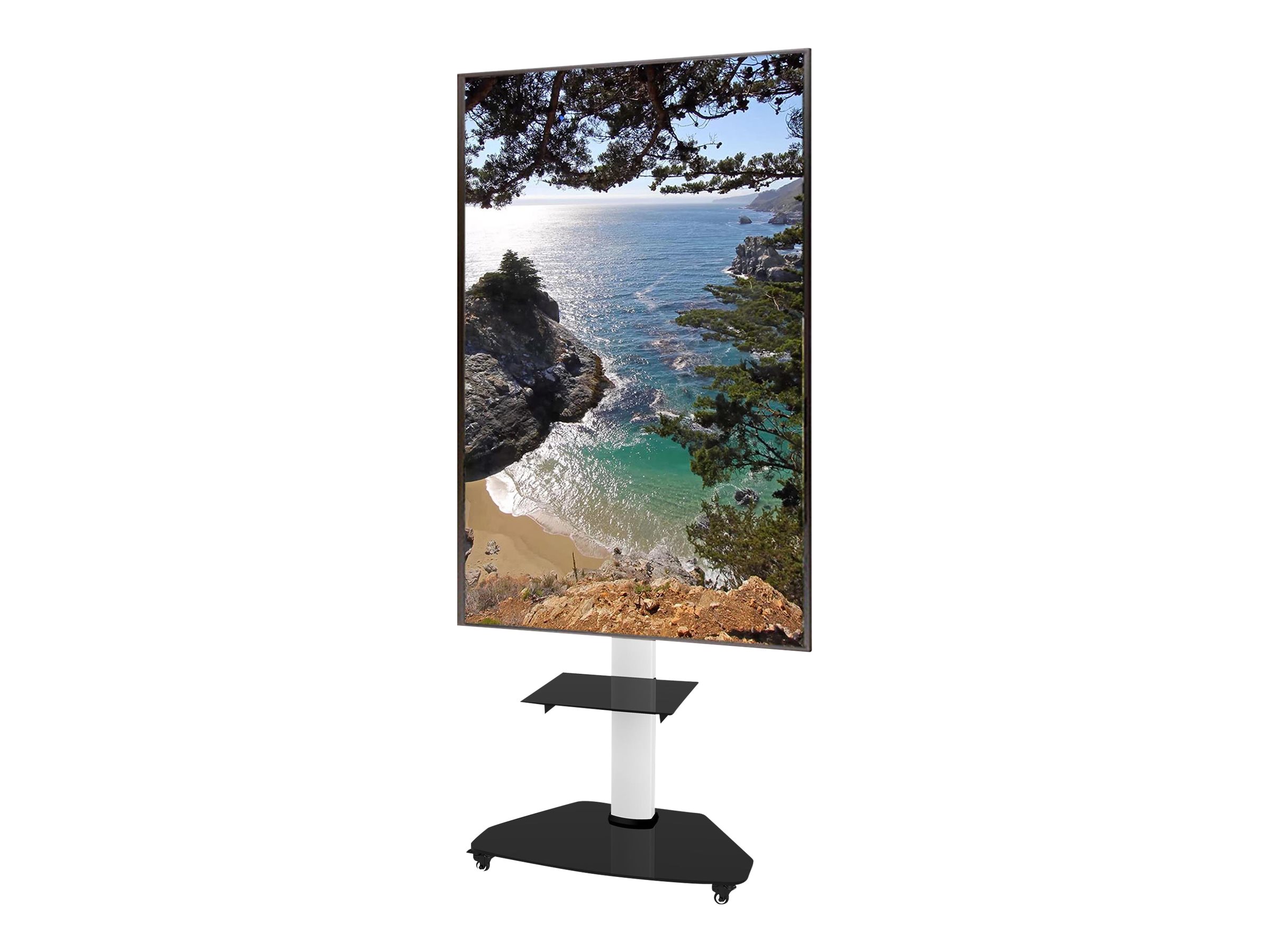 TECHLY TV Trolley weiss fuer 37-70 LED LCD Fernseher max. VESA Groesse unterstu