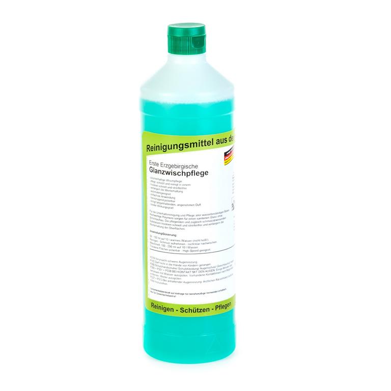 Erste Erzgebirgische Glanzwischpflege | 1 Liter Rundflasche polymerhaltige Wischpflege mit Langzeitduft