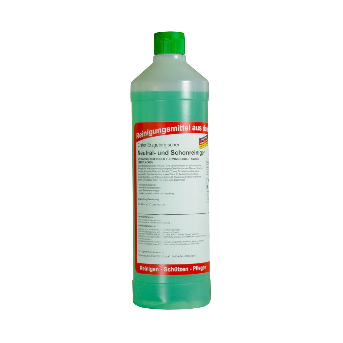 Erster Erzgebirgischer Neutral- und Schonreiniger |  1 Liter schonender Reiniger für wasserbeständige Oberflächen