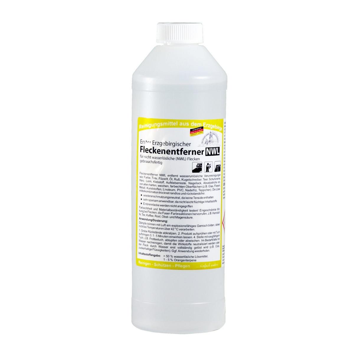 Erster Erzgebirgischer Fleckenentferner NWL  |  500 ml für nicht wasserlösliche (NWL) Flecken, gebrauchsfertige Sprühflasche