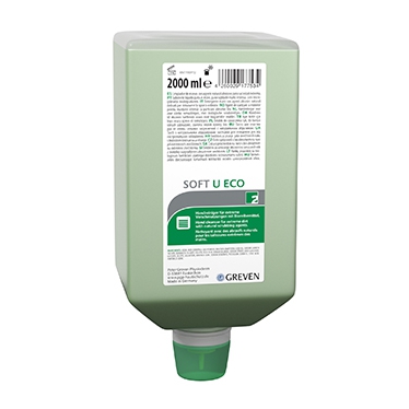 Greven® Soft U ECO | 2 Liter Varioflasche pastöser Handreiniger mit schonenden Bioreibekörpern aus Olivenkernen bei starken bis extremen Verschmutzungen, passende Spender (70481, 70412, 70414) Greven® Soft U ECO | 2 Liter Varioflasche pastöser Handreiniger mit schonenden Bioreibekörpern aus Olivenkernen bei starken bis extremen Verschmutzungen, passende Spender (70481, 70412, 70414)