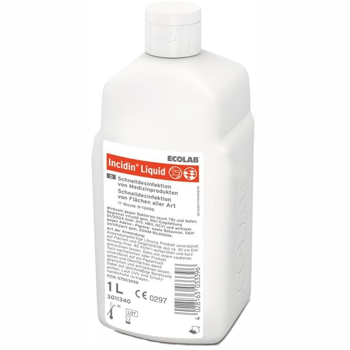 Incidin Liquid | 1 Liter alkoholische Schnelldesinfektion +++ FLÄCHENDESINFEKTION VORSICHTIG VERWENDEN. VOR GEBRAUCH STETS ETIKETT UND PRODUKTINFORMATIONEN LESEN +++ Incidin Liquid | 1 Liter alkoholische Schnelldesinfektion +++ FLÄCHENDESINFEKTION VORSICHTIG VERWENDEN. VOR GEBRAUCH STETS ETIKETT UND PRODUKTINFORMATIONEN LESEN +++