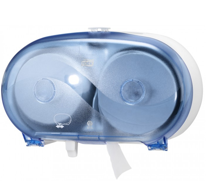 Toilettenpapier-Rollen-Spender für 2 Rollen | blau "Tork Doppelrollenspender Midi T7" Toilettenpapier-Rollen-Spender für 2 Rollen | blau "Tork Doppelrollenspender Midi T7"