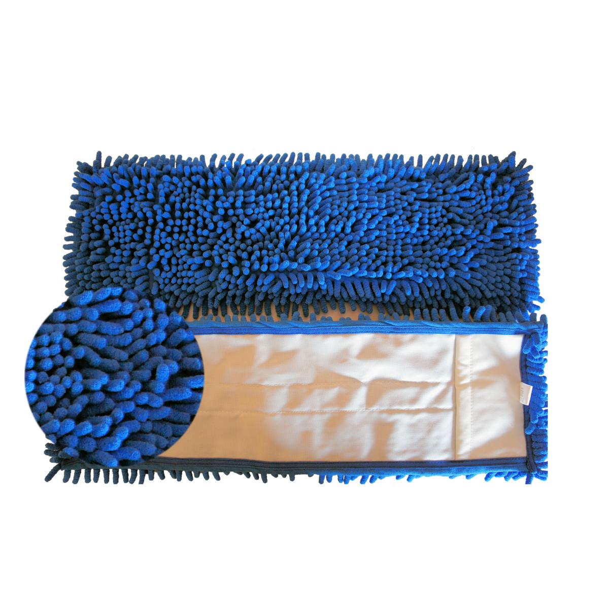 Chenille-Mopp 50 cm | Farbe: blau Material: Mikrofaser, Aufnahme: Tasche