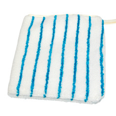Reinigungshandschuh Mikrofaser weiß mit blauen Borstenstreifen Reinigungshandschuh Mikrofaser weiß mit blauen Borstenstreifen