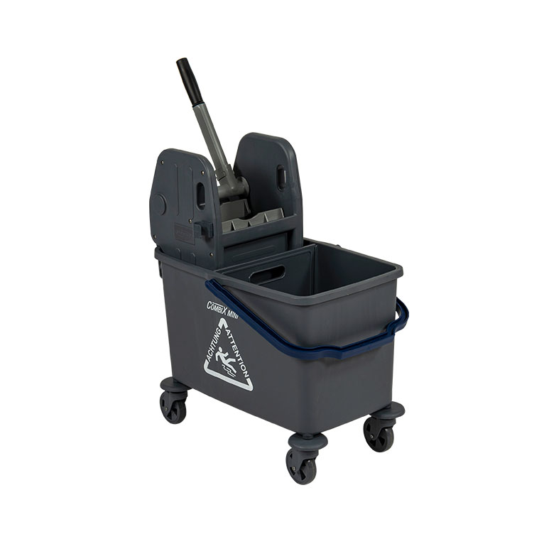 Einfach-Fahrwagen "COMBIX MINI" | 35-Liter-Eimer Henkel blau Reinigungswagen mit Wassertrennwand, Doppelbacken-Mopp-Presse Einfach-Fahrwagen "COMBIX MINI" | 35-Liter-Eimer Henkel blau Reinigungswagen mit Wassertrennwand, Doppelbacken-Mopp-Presse
