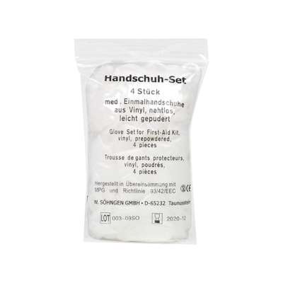Handschuh-Set, Vinyl groß | 4 Stück Medizinische Einmalhandschuhe Handschuh-Set, Vinyl groß | 4 Stück Medizinische Einmalhandschuhe