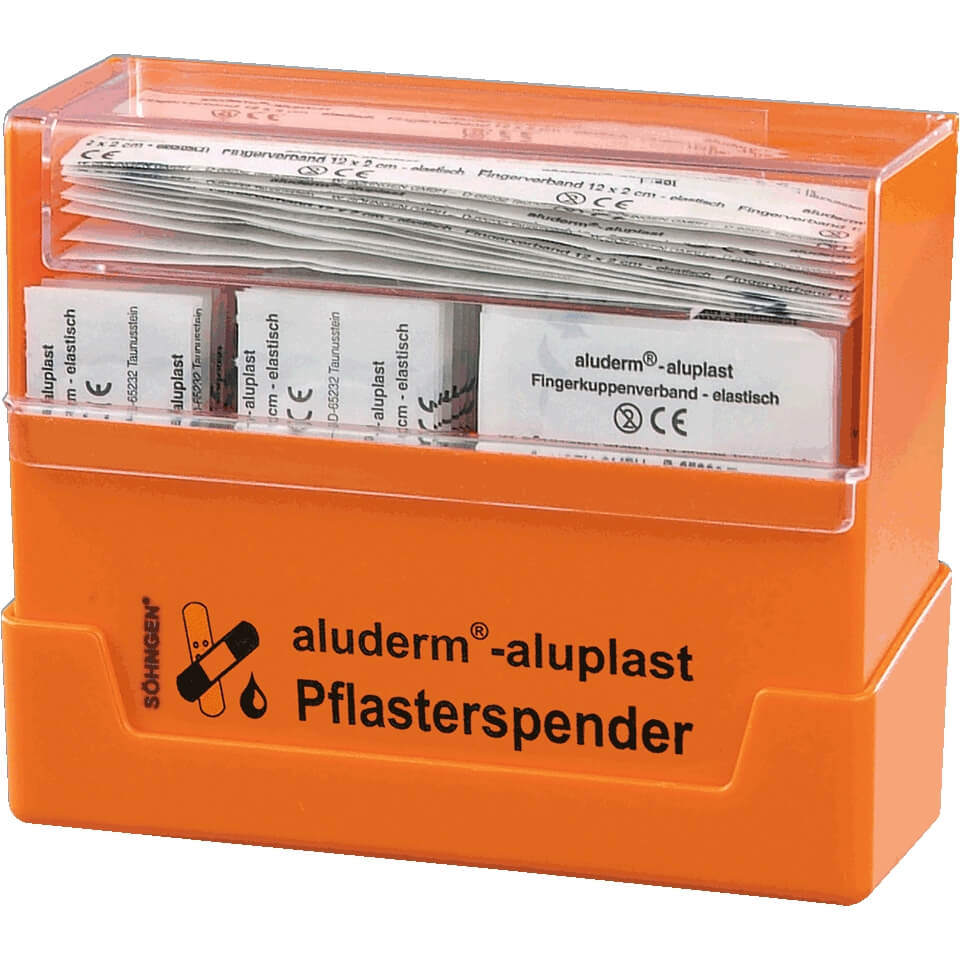 SÖHNGEN aluderm®-aluplast Pflasterspender Erwachsene | orange CE, DIN 13019 SÖHNGEN aluderm®-aluplast Pflasterspender Erwachsene | orange CE, DIN 13019