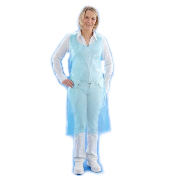 Ulith® PE-Einwegschürzen, LDPE blau, 81 x125 cm | 50 Stück geblockt Ulith® PE-Einwegschürzen, LDPE blau, 81 x125 cm | 50 Stück geblockt