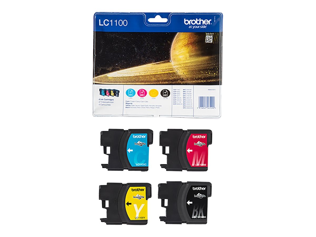 BROTHER LC1100 Value Pack 4er Pack Schwarz, Gelb, Cyan, Magenta Tintenpatrone BROTHER LC1100 Value Pack 4er Pack Schwarz, Gelb, Cyan, Magenta Tintenpatrone
