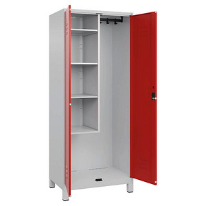CP Putzmittelschrank Classic Plus 080110-02-S10002 lichtgrau, verkehrsrot 80,0 x 50,0 x 195,0 cm, aufgebaut