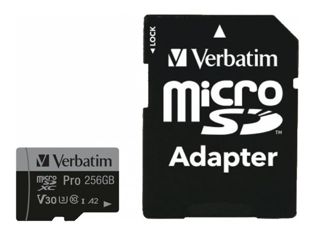 VERBATIM microSDXC Pro     256GB Class 10 UHS-I incl Adapter