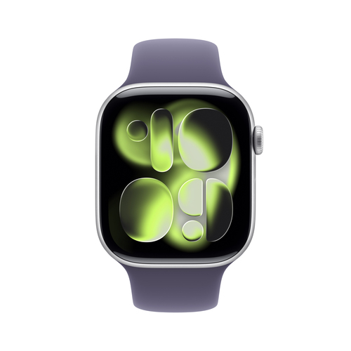 APPLE Watch S11 Aluminium 46mm Silber (Sportarmband nebelviolett) M/L
