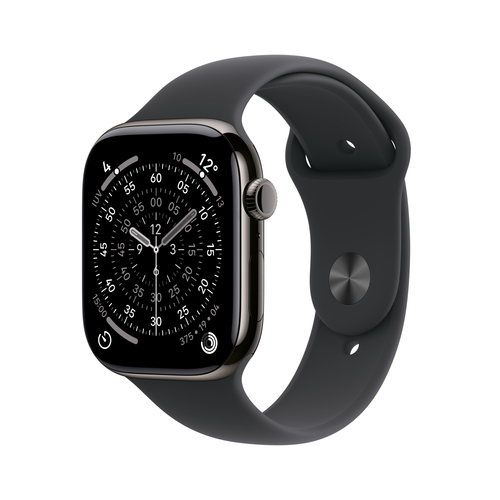 APPLE Watch S11 Titan Schiefer Cellular 42mm (Sportarmband schwarz) S/M