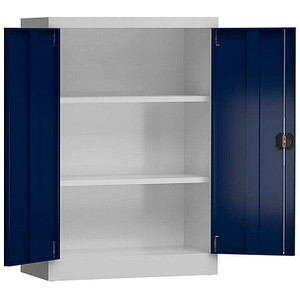 LÜLLMANN Stahlschrank ClassiX X-530321 enzianblau, lichtgrau 92,0 x 42,0 x 120,0 cm, aufgebaut
