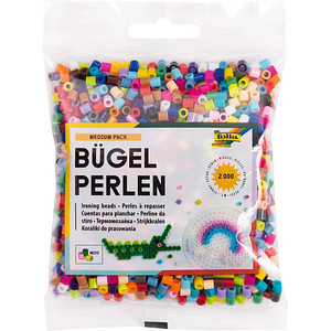 folia Bügelperlen, farbig sortiert, 2.000 Stück, Beutel