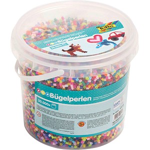 folia Bügelperlen, farbig sortiert, 30.000 Stück, Eimer