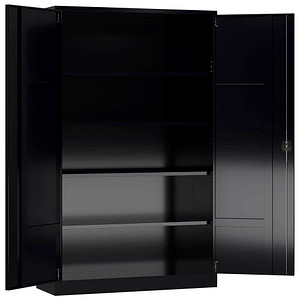 LÜLLMANN Stahlschrank ClassiXL X-530379 tiefschwarz 120,0 x 42,0 x 194,5 cm, aufgebaut