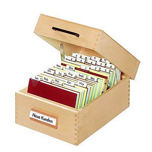 HAN Holz-Karteikasten für 900 Karten, A7 quer