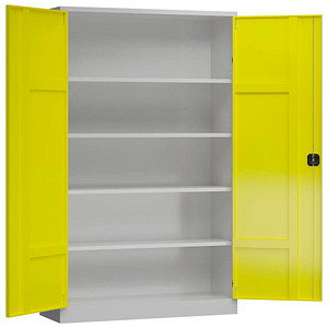 LÜLLMANN Stahlschrank ClassiXXL X-530386 zinkgelb, lichtgrau 120,0 x 60,0 x 194,5 cm, aufgebaut