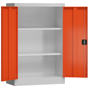 LÜLLMANN Stahlschrank ClassiX X-530294 feuerrot, lichtgrau 80,0 x 38,0 x 120,0 cm, aufgebaut