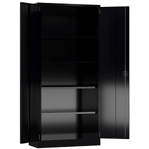 LÜLLMANN Stahlschrank ClassiX X-530369 tiefschwarz 92,0 x 60,0 x 194,5 cm, aufgebaut
