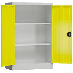 LÜLLMANN Stahlschrank ClassiX X-530296 zinkgelb, lichtgrau 80,0 x 38,0 x 120,0 cm, aufgebaut