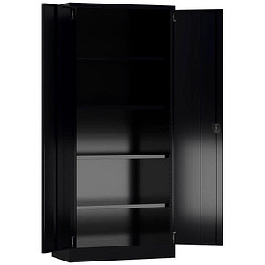 LÜLLMANN Stahlschrank ClassiX X-530339 tiefschwarz 80,0 x 38,0 x 180,0 cm, aufgebaut