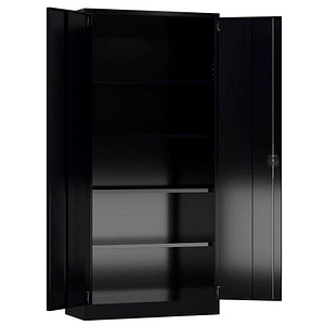 LÜLLMANN Stahlschrank ClassiX X-530349 tiefschwarz 92,0 x 42,0 x 194,5 cm, aufgebaut