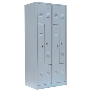 LÜLLMANN Z-Spind lichtgrau 525110, 4 Schließfächer 80,0 x 50,0 x 180,0 cm