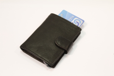 Geldbörse Portemonnaie mit RFID Schutz aus Rindleder schwarz