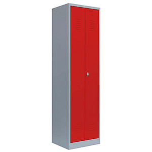 LÜLLMANN Spind feuerrot, lichtgrau 510404, 1 Schließfach 50,0 x 50,0 x 180,0 cm