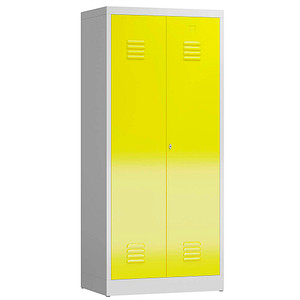 LÜLLMANN Spind ClassiX lichtgrau, zinkgelb X-515426, 1 Schließfach 80,0 x 50,0 x 180,0 cm