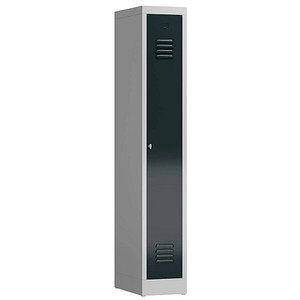 LÜLLMANN Spind ClassiX anthrazit, lichtgrau X-510118, 1 Schließfach 31,0 x 50,0 x 180,0 cm