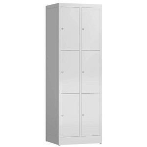 LÜLLMANN Schließfachschrank ClassiX lichtgrau X-520320, 6 Schließfächer 59,0 x 50,0 x 180,0 cm