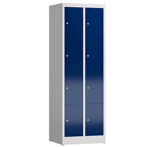 LÜLLMANN Schließfachschrank ClassiX enzianblau, lichtgrau X-520421, 8 Schließfächer 59,0 x 50,0 x 180,0 cm