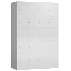 LÜLLMANN Schließfachschrank ClassiX lichtgrau X-520540, 20 Schließfächer 118,5 x 50,0 x 180,0 cm