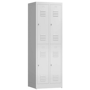 LÜLLMANN Spind ClassiX lichtgrau X-520220, 4 Schließfächer 59,0 x 50,0 x 180,0 cm