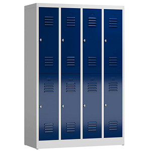 LÜLLMANN Spind ClassiX enzianblau, lichtgrau X-520241, 8 Schließfächer 118,5 x 50,0 x 180,0 cm