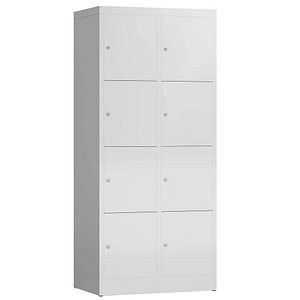 LÜLLMANN Schließfachschrank ClassiX lichtgrau X-523420, 8 Schließfächer 80,0 x 50,0 x 180,0 cm