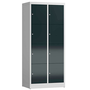 LÜLLMANN Schließfachschrank ClassiX anthrazit, lichtgrau X-523428, 8 Schließfächer 80,0 x 50,0 x 180,0 cm