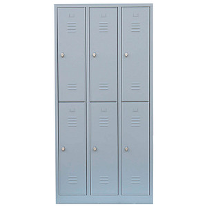 LÜLLMANN Spind lichtgrau 521230, 6 Schließfächer 88,5 x 50,0 x 195,0 cm