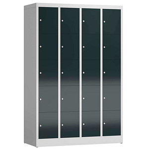 LÜLLMANN Schließfachschrank ClassiX anthrazit, lichtgrau X-520548, 20 Schließfächer 118,5 x 50,0 x 180,0 cm
