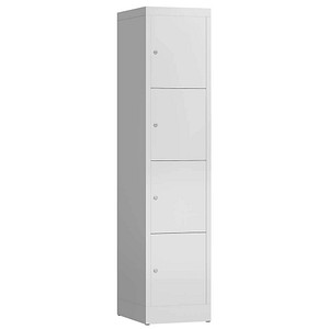 LÜLLMANN Schließfachschrank ClassiX lichtgrau X-523410, 4 Schließfächer 41,5 x 50,0 x 180,0 cm