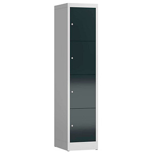 LÜLLMANN Schließfachschrank ClassiX anthrazit, lichtgrau X-523418, 4 Schließfächer 41,5 x 50,0 x 180,0 cm