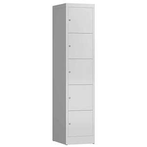 LÜLLMANN Schließfachschrank ClassiX signalweiß X-523517, 5 Schließfächer 41,5 x 50,0 x 180,0 cm