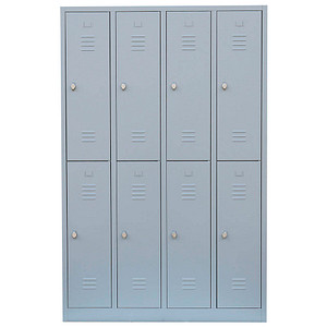 LÜLLMANN Spind lichtgrau 521240, 8 Schließfächer 117,0 x 50,0 x 195,0 cm
