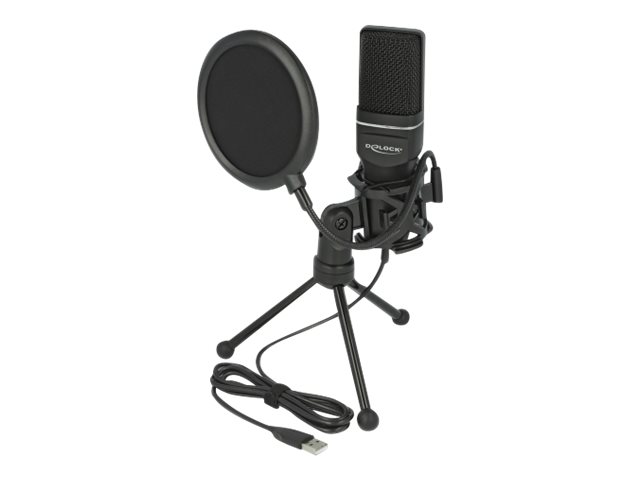 DELOCK Prof. USB Kondens. Mikrofon Set | für Podcasting, Gaming und Gesang