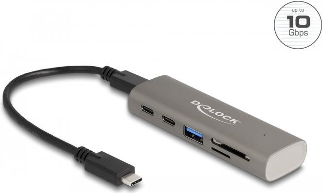 DELOCK 3 Port USB 10 Gbps Hub inkl. SD/Micro SD Card Reader