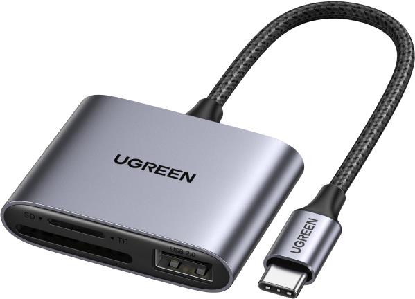 UGREEN USB-C to SD/TF + USB 2.0 Memory Card Reader